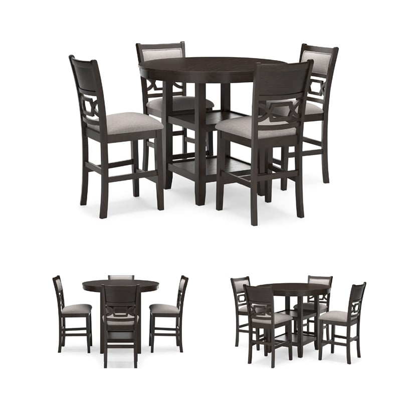 Bowery Hill Brown Counter Height Dining Table Set - Set of 5