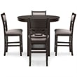 Bowery Hill Brown Counter Height Dining Table Set - Set of 5