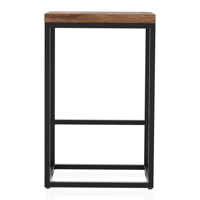 Bowery Hill Metal Square Barstool in Golden Brown (Set of 2)