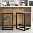 Bowery Hill Metal Square Barstool in Golden Brown (Set of 2)