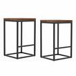 Bowery Hill Metal Square Barstool in Golden Brown (Set of 2)