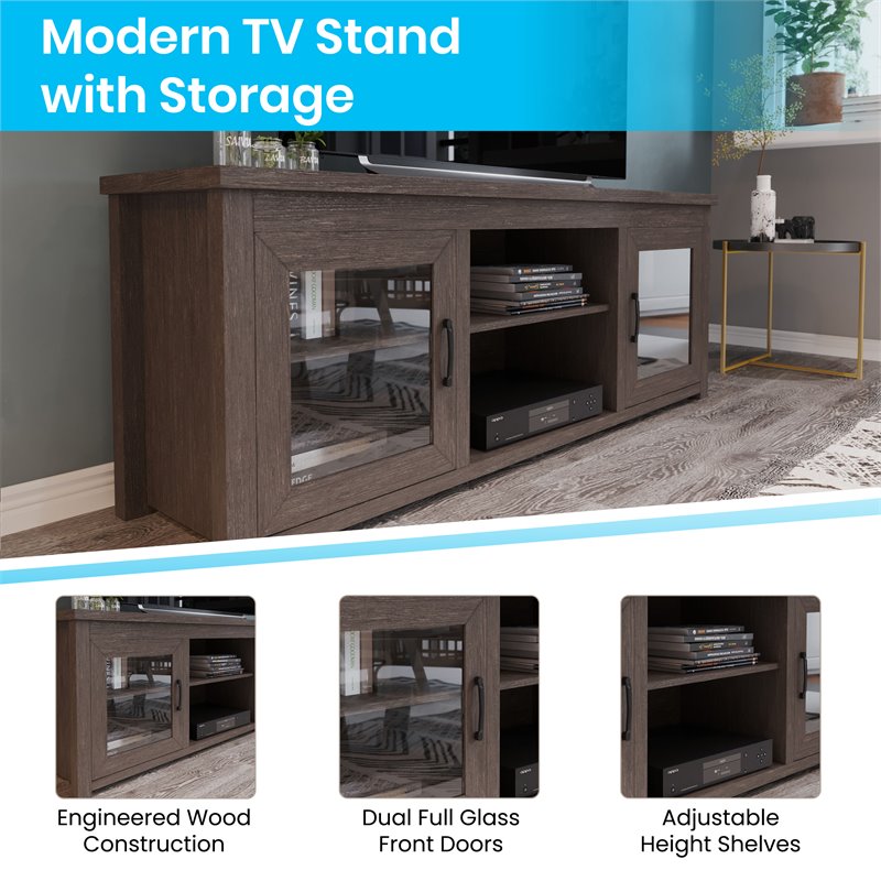 Bowery Hill Engineered Wood TV Stand for up to 80