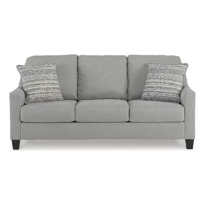 bowery hill contemporary corner-blocked frame polyester gray queen sofa sleeper