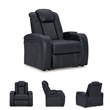 Bowery Hill Contemporary Faux Leather Sapphire Power Recliner