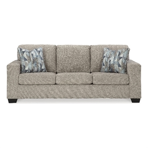 bowery hill contemporary corner-blocked frame polyester brown queen sofa sleeper