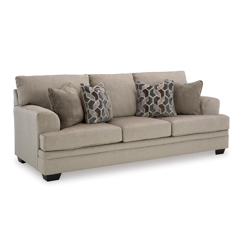Bowery Hill Contemporary Corner-blocked Frame Polyester Taupe Queen Sofa Sleeper