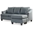 Bowery Hill Contemporary Corner-blocked Frame Leather Steel Finish Sofa Chaise