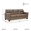 Bowery Hill Contemporary Faux Leather Queen Sofa Sleeper in Brown
