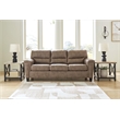 Bowery Hill Contemporary Faux Leather Queen Sofa Sleeper in Brown