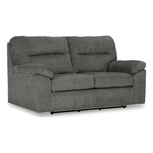 Bowery Hill Contemporary Polyester Dark Gray Glider Loveseat