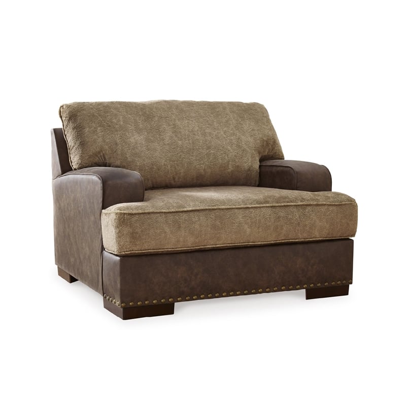 Bowery Hill Contemporary Faux Leather Chocolate Oversized Chair