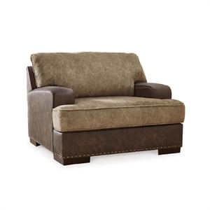 Bowery Hill Contemporary Faux Leather Chocolate Oversized Chair