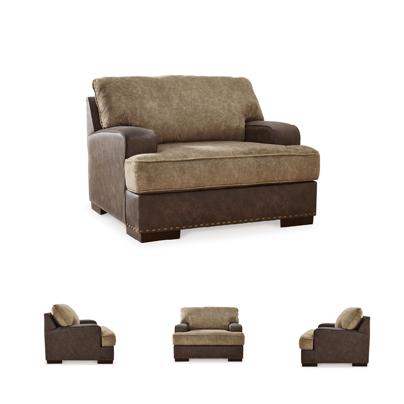 Bowery Hill Contemporary Faux Leather Chocolate Oversized Chair