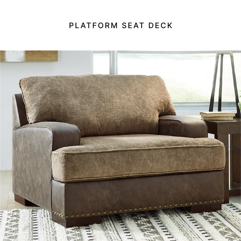 Bowery Hill Contemporary Faux Leather Chocolate Oversized Chair