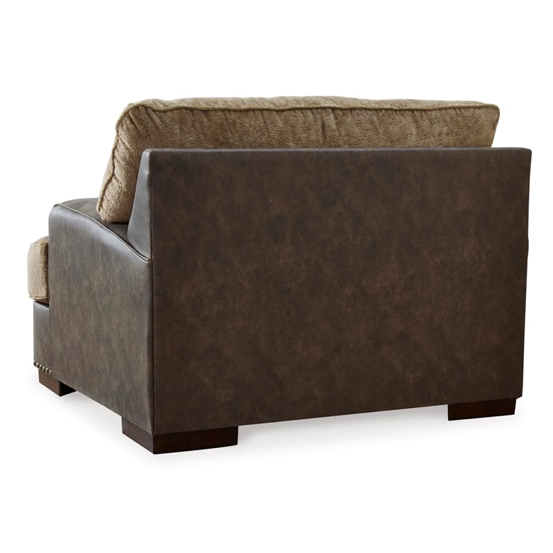Bowery Hill Contemporary Faux Leather Chocolate Oversized Chair
