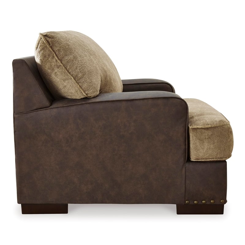 Bowery Hill Contemporary Faux Leather Chocolate Oversized Chair