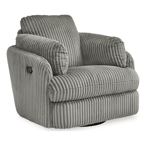 Bowery Hill Contemporary Polyester Fog Swivel Glider Recliner