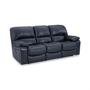 Bowery Hill Contemporary Faux Leather Ocean Power Reclining Sofa