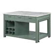 Bowery Hill Wood Extendable Counter Height Dining Table in Green