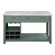 Bowery Hill Wood Extendable Counter Height Dining Table in Green