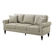 Bowery Hill Contemporary Chenille Upholstered Sofa in Light Brown