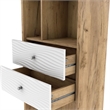 Bowery Hill Mid-Century Modern Wood 2-Drawer Bookcase in Light Oak