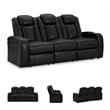 Bowery Hill Contemporary Faux Leather Black Power Reclining Sofa