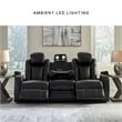 Bowery Hill Contemporary Faux Leather Black Power Reclining Sofa