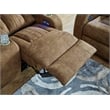 Bowery Hill Contemporary Faux Leather Brown Power Reclining Sofa