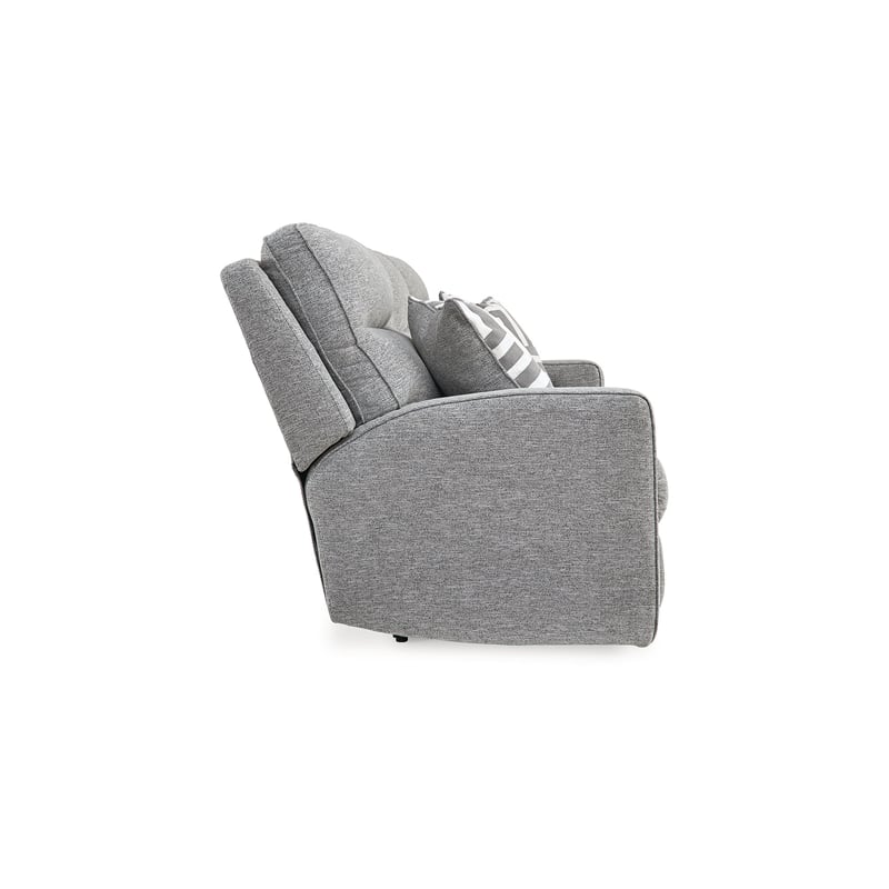 Bowery Hill Contemporary Polyester Pewter Power Reclining Sofa