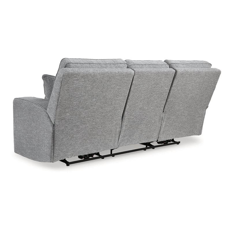 Bowery Hill Contemporary Polyester Pewter Power Reclining Sofa