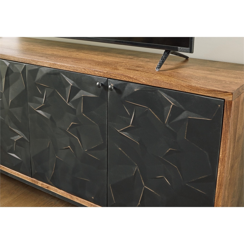 Bowery Hill Modern / Contemporary Wood Black & Brown Accent Cabinet