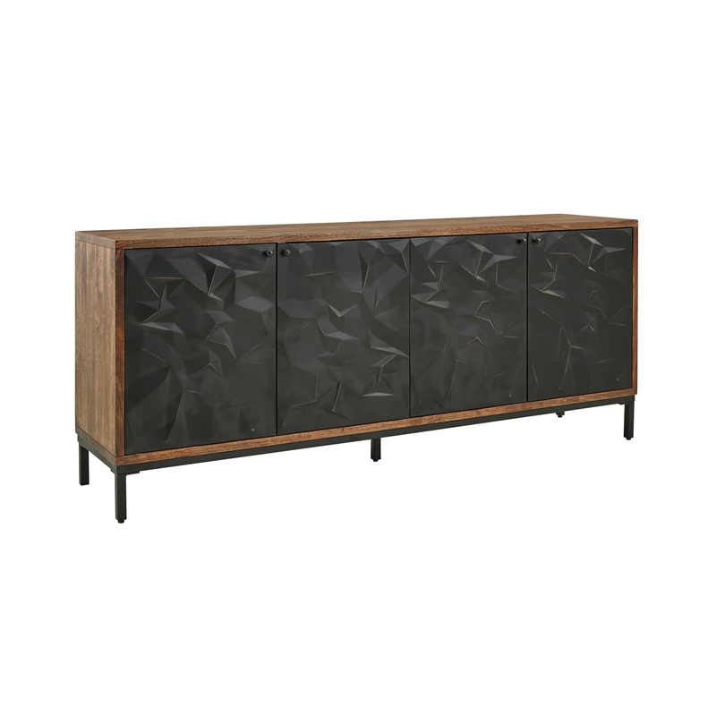 Bowery Hill Modern / Contemporary Wood Black & Brown Accent Cabinet