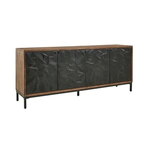 Bowery Hill Modern / Contemporary Wood Black & Brown Accent Cabinet
