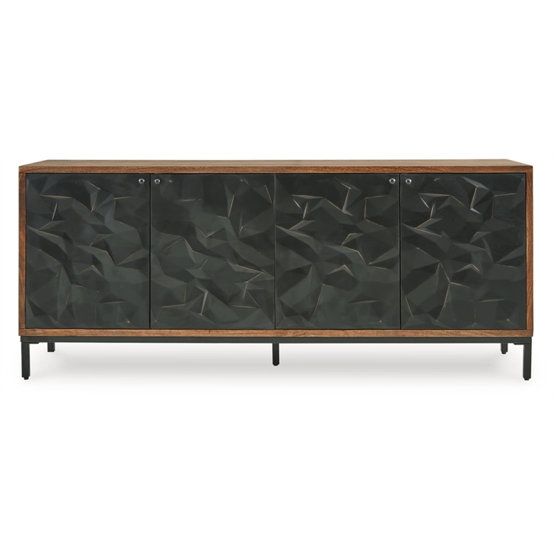 Bowery Hill Modern / Contemporary Wood Black & Brown Accent Cabinet