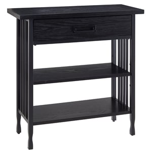 Bowery Hill Ironcraft Foyer Bookcase with Drawer Storage - Black Wash