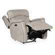 Bowery Hill Zero Gravity Power Recliner with Power Headrest in Gray Leather