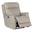 Bowery Hill Zero Gravity Power Recliner with Power Headrest in Gray Leather