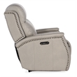 Bowery Hill Zero Gravity Power Recliner with Power Headrest in Gray Leather