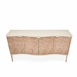 Bowery Hill Transitional Wood & Marble Sideboard in Blush Finish