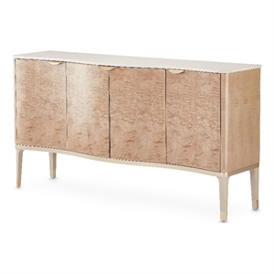 Bowery Hill Transitional Wood & Marble Sideboard in Blush Finish