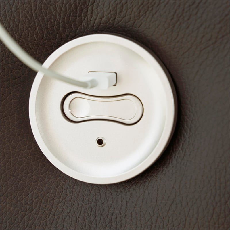 Bowery Hill Contemporary Faux Leather Dark Brown Power Reclining Sofa