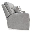 Bowery Hill Contemporary Polyester Pewter Power Reclining Loveseat