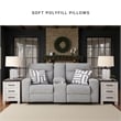 Bowery Hill Contemporary Polyester Pewter Power Reclining Loveseat