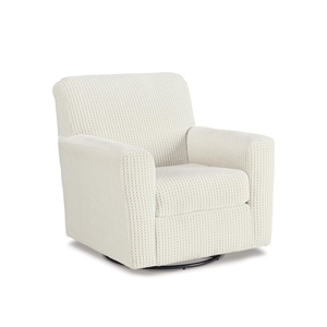 Bowery Hill Contemporary Polyester Ivory Swivel Glider Accent Chair