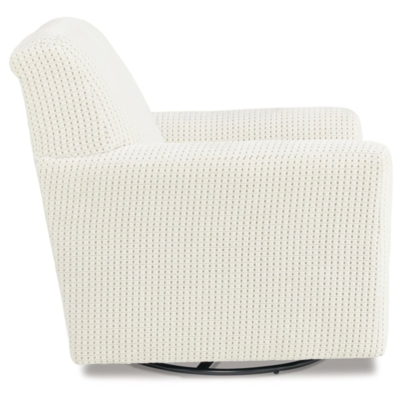 Bowery Hill Contemporary Polyester Ivory Swivel Glider Accent Chair