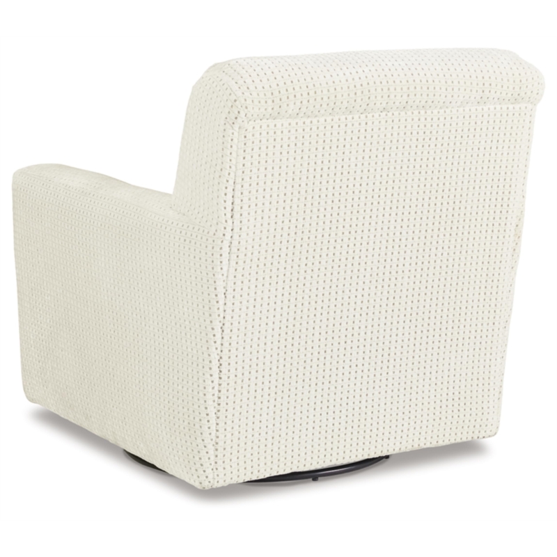 Bowery Hill Contemporary Polyester Ivory Swivel Glider Accent Chair