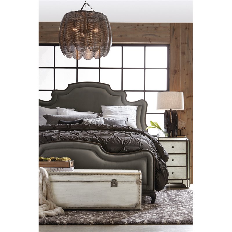 Bowery Hill Contemporary Three-Drawers Nightstand in Mirrored Finish