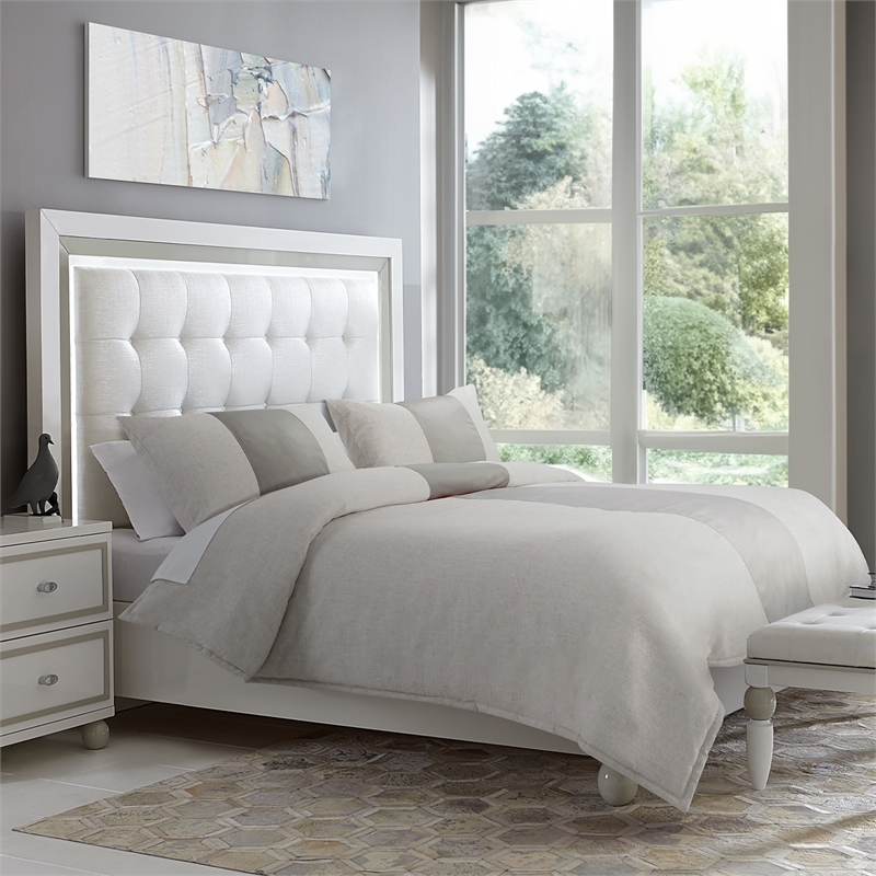 Bowery Hill Contemporary Fabric 3-Piece King Comforter Set - Dove