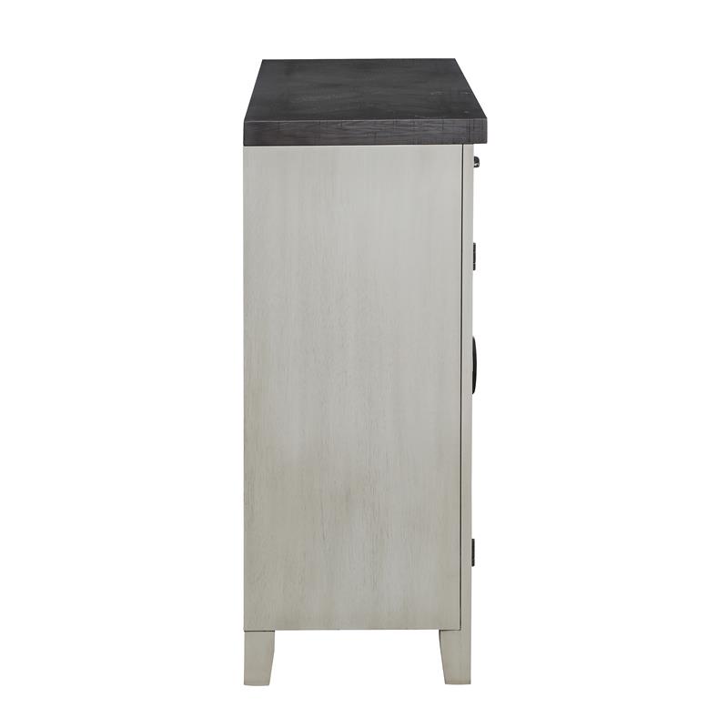 Bowery Hill Transitional Stone Gray and Charcoal Wood Server